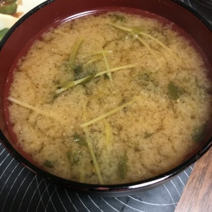 豆苗を入れたお味噌汁初めて作りました！香り高くてとても美味しかったです(*^ω^*)
具が沈んで写真がうまく撮れなかったのが残念